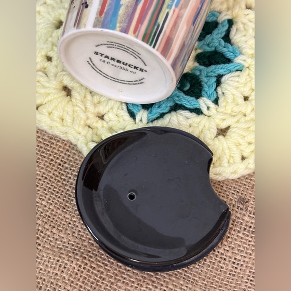 Starbucks | Ceramic Travel Tall Tumbler with Ceramic Lid | Paint Drip Design - Picture 3 of 13